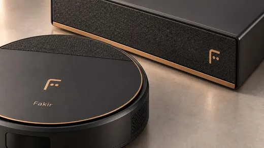 Close up of the matte anthracite body, textured fabric and bronze trim