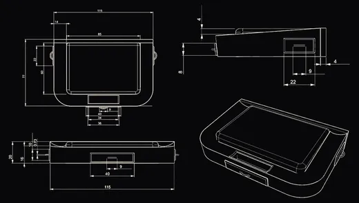 Technical drawings of the bed